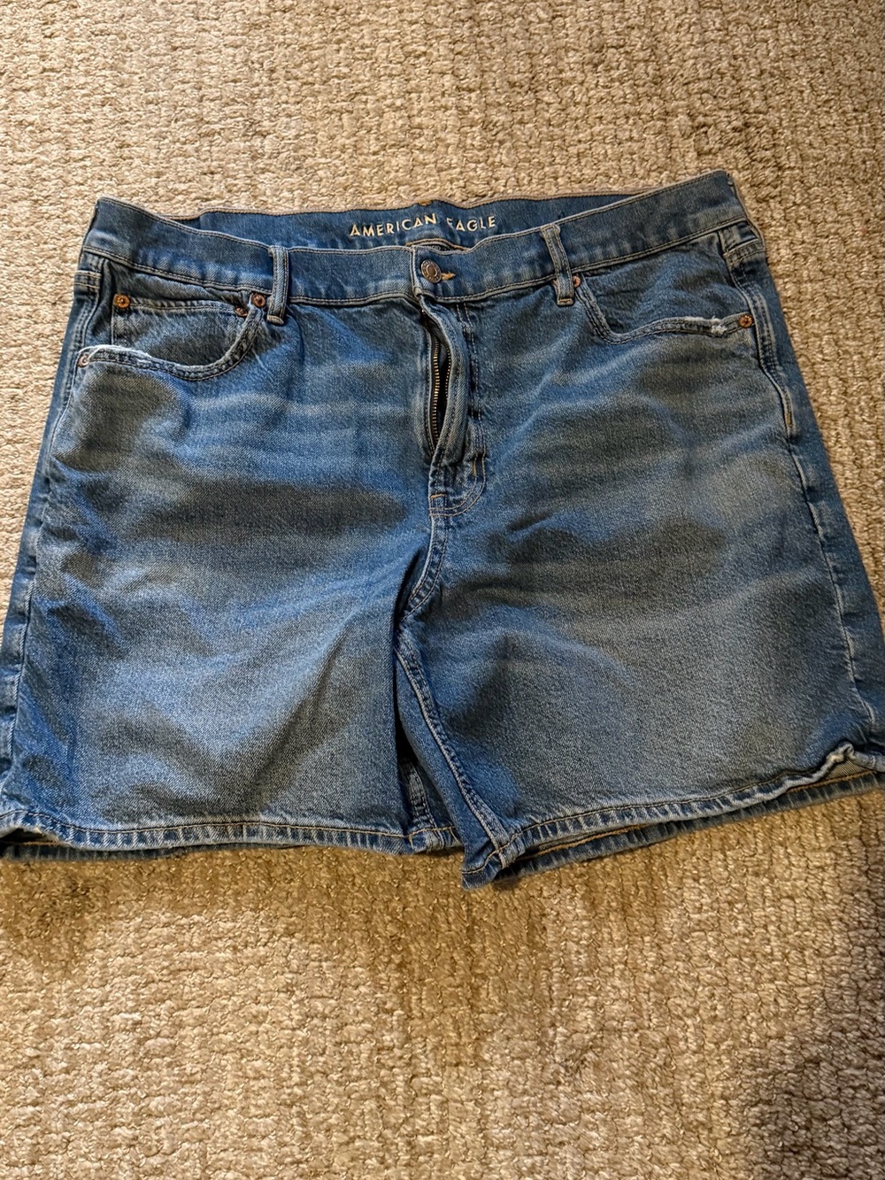 American Eagle Outfitters Distressed Blue Denim Shorts
